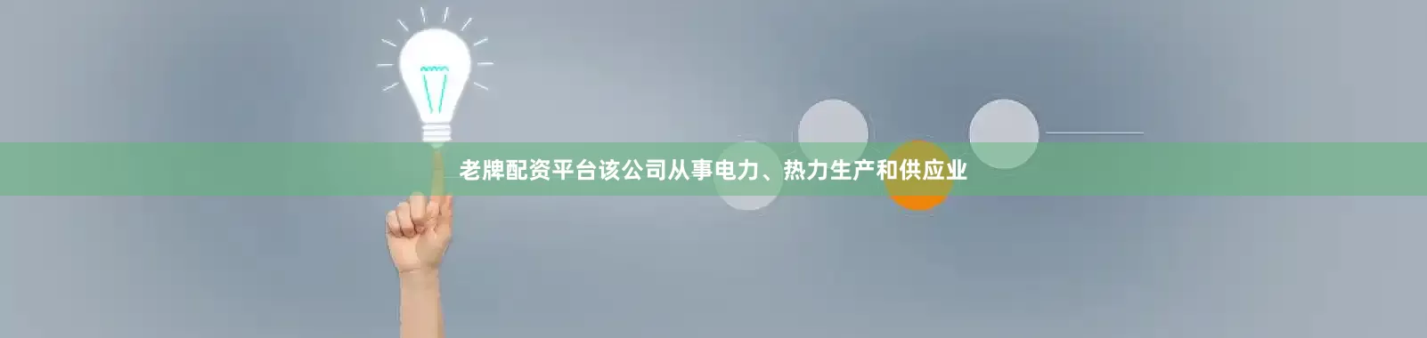 老牌配资平台该公司从事电力、热力生产和供应业
